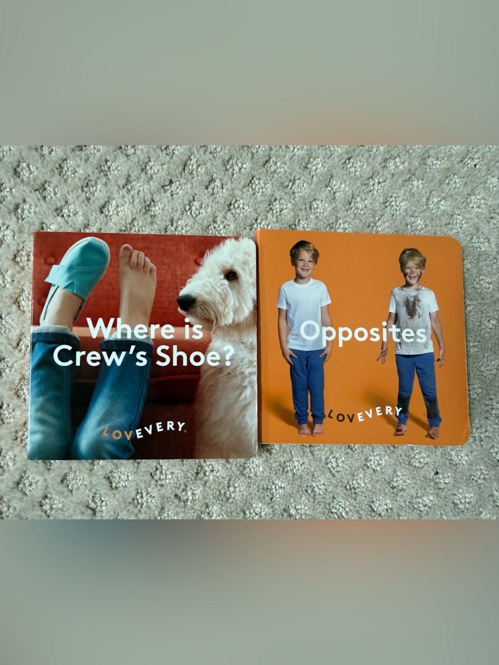 Lovevery books (2) where is crew’s shoe?/opposites
